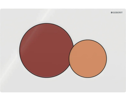 Plaque de commande GEBERIT Sigma01 plaque blanc brillant / bouton rouge carmin orange brillant 115.770.FY.5