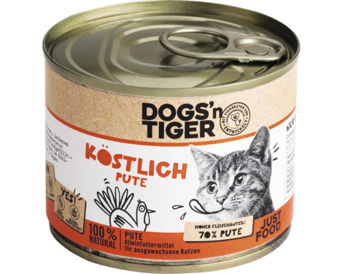 Dogs''n Tiger Katzenfutter mit Pute in einer Dose