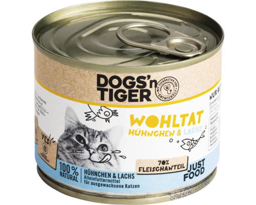 Dose Dogs''n Tiger Katzenfutter Huhn und Lachs