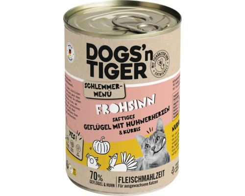 Dogs''n Tiger Katzenfutter mit Geflügel und Kürbis in Dose