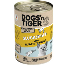 Dogs''n Tiger Schlemmer Menü Glückskind Feuchtfutter Huhn mit Forelle für Kitten