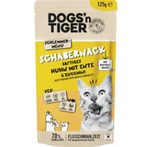 Dogs''n Tiger Schabernack Feuchtfutter für ausgewachsene Katzen mit Huhn, Ente und Zucchini in 125 Gramm Packung