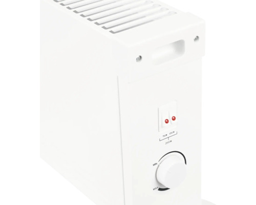 Radiateur électrique blanc avec interrupteurs pour le réglage de la puissance