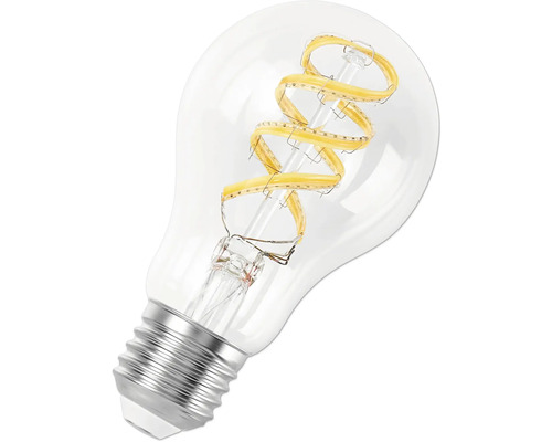 Klare LED Lampe mit spiralförmigem Glühfaden