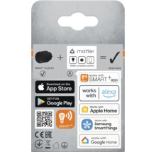 SMART+ Stecker EU Produktverpackung mit Matter Kompatibilität und Smart Home Systemen