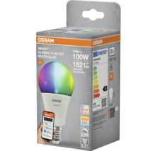 Lampe LED multicolore Osram Smart Plus Classic A 100 E27 dans son emballage