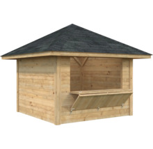Pavillon en bois avec toit et trappe