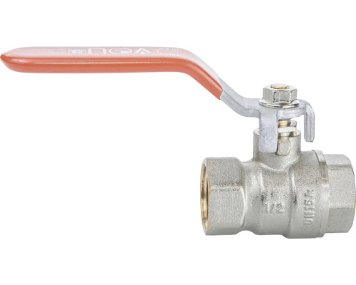 Robinet à boisseau sphérique veporit. 1/2" filetage intérieur x filetage intérieur, homologué par la Société Allemande de l'Industrie du Gaz et des Eaux Robinet d''arrêt en laiton avec levier, taille de raccordement 1/2 pouce