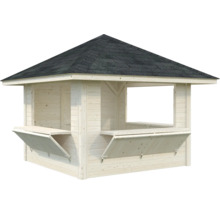 Holz Pavillon mit Dachpappe und ausklappbaren Tischen