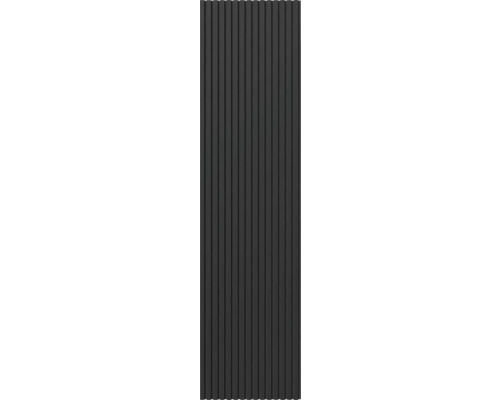 Fjordwall Akustikpaneel Linoleum Schwarz 2400 x 600 x 20 mm Paneel mit vertikalen Leisten für Wandverkleidung