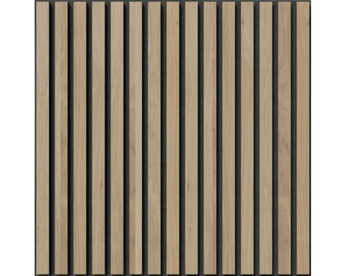 Fjordwall Akustikpaneel Walnuss 2er Pack 600x600mm Akustikpaneel mit Holzlatten für Wandgestaltung