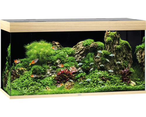 Aquarium JUWEL Rio 350 mit LED-Beleuchtung, Pumpe, Filter, Heizer ohne Unterschrank helles Holz