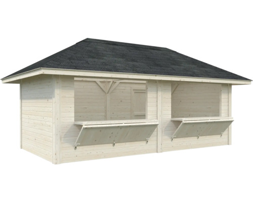 Abri de jardin avec fenêtres de distribution et carton bitumé