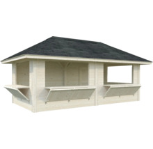 Pavillon de jardin en bois avec volets de vente et carton bitumé