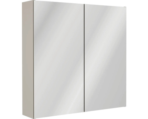 Armoire de toilette FACKELMANN Compact Line 700 x 156 x 680 mm cachemire mat 2 portes Armoire de toilette à miroir avec deux portes pour salle de bains