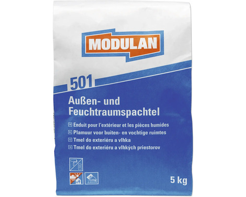 Enduit pour l'extérieur et les pièces humides MODULAN 501 blanc 5 kg Enduit pour l'extérieur et les pièces humides MODULAN 501 blanc 5 kg