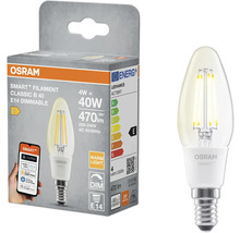Osram Smart Plus Filament Classic B 40 E14 dimmbare LED Lampe in Verpackung und ohne Verpackung