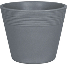 Grauer Pflanztopf mit gerippter Textur