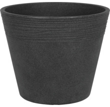 Schwarzer Pflanztopf aus Kunststoff
