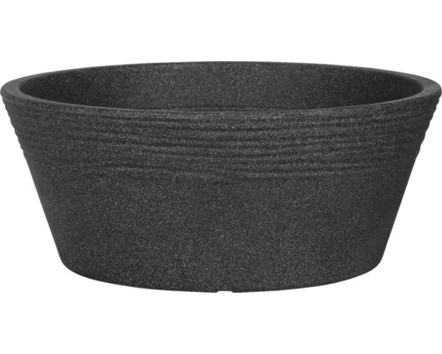 Pflanzschale geli Napoli Kunststoff Ø 39 cm H 16 cm anthrazit Schwarze Pflanzschale für den Garten oder Innenbereich