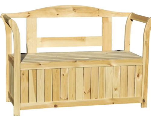 Banc en bois avec espace de rangement