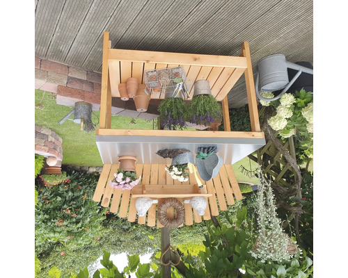 Table de jardinage promadino Helga 116 x 69 x 139 cm marron
