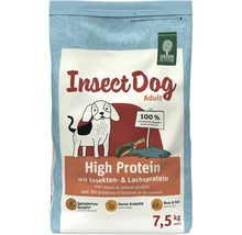 Emballage de nourriture sèche pour chiens Green Petfood Insect Dog Adult aux protéines d''insectes et de saumon, recette sans céréales et petites croquettes en emballage de 7,5 kilogrammes