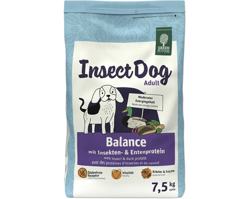 Insect Dog Adult Hundefutter mit Insekten- und Entenprotein, 7,5 Kilogramm