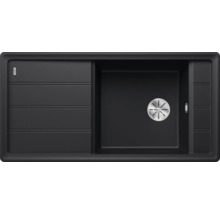 Évier noir avec égouttoir