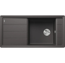 Évier de cuisine gris foncé avec égouttoir et cuve