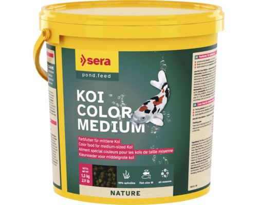 Koifutter sera Koi Color Medium 3,8 L (1,3 kg) Teichfischfutter ,Farbfutter
