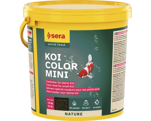 Koifutter sera Koi Color Mini 3,8 L (1,4 kg) Teichfischfutter ,Farbfutter