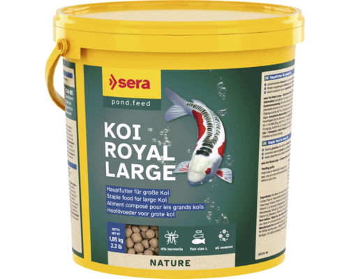 Nourriture pour carpes koï sera Koi Royal Large 3,8 l (1,05 kg) nourriture pour poissons de bassin