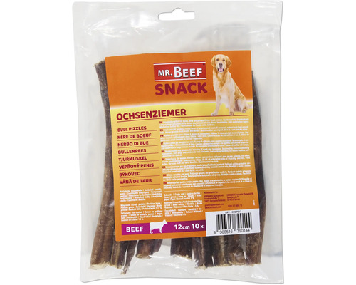 En-cas pour chiens Mr. Beef nerf de boeuf env. 12 cm friandises à mâcher 10 pièces Mr. Beef Snack Nerf de boeuf 12cm paquet de 10