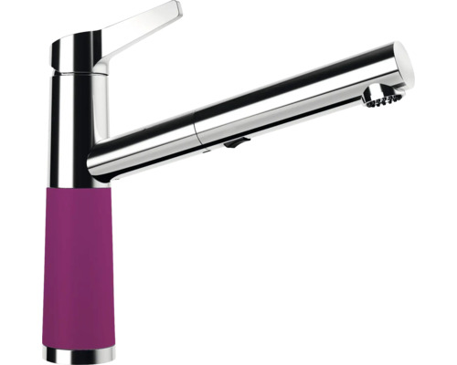 Schock Niederdruckarmatur Niederdruckarmatur SC-510 berry satiniert 554123BRY Küchenarmatur mit herausziehbarer Brause