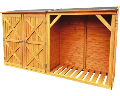 Range-bûches avec porte verrouillable en bois