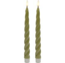 Deux bougies torsadées avec flamme LED