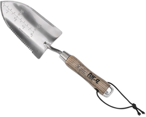 Transplantoir de jardin en acier inoxydable avec manche en bois