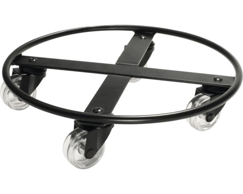 Chariot de plante Wagner System GH0953 acier Ø 25 cm h 6,5 cm noir Support à plantes roulant en métal avec roulettes