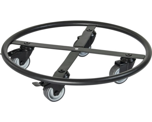 Chariot de plante Wagner System GH7012 acier Ø 38 cm h 8 cm noir Support à plantes à roulettes en métal avec quatre roues