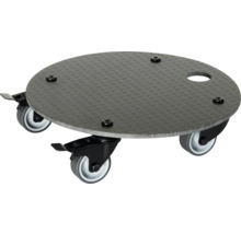 Plateau à roulettes avec surface ronde et structurée et roulettes