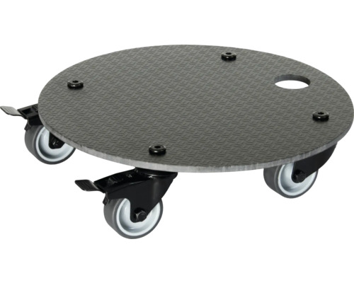 Chariot de plante Wagner System GH0629 Ø 30 cm H 7,5 cm noir Plateau à roulettes avec surface ronde et structurée et roulettes