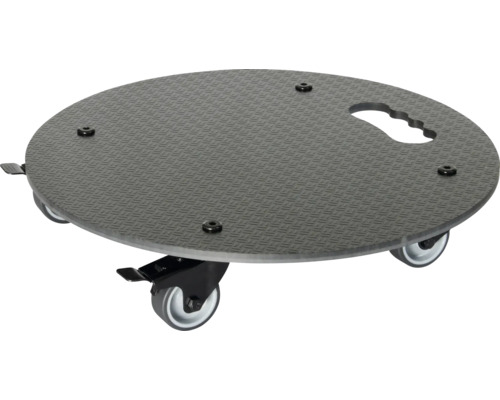 Chariot de plante Wagner System GH0630 Ø 38 cm H 7,5 cm noir Chariot à roulettes pour meubles avec trou de préhension et freins
