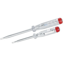 Deux tournevis testeurs de phase avec manche transparent