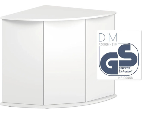 Meuble bas d''angle blanc avec label GS pour sécurité contrôlée