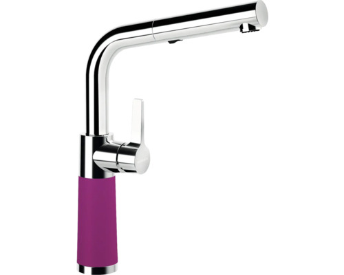 Robinet de cuisine avec bec extractible Schock SC-540 berry satiné 557120BRY Robinet de cuisine avec bec pivotant et poignée