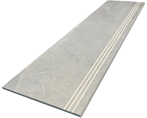 Marche d'escalier en grès cérame fin MIRAVA NARVIK smoke 30 x 120 x 0,85 cm Marche d''escalier en grès cérame avec trois rainures