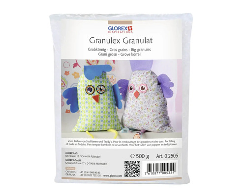 Glorex Granulex Granulat zum Füllen von Stofftieren und Teddys, 500 Gramm