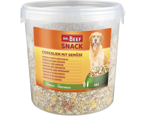 Mr Beef Snack Getreide mit Gemüse für Hunde im Eimer