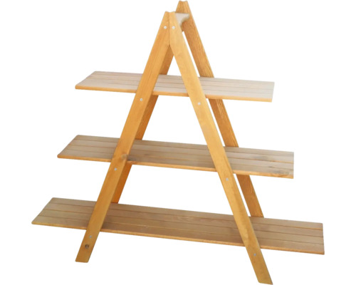 Holzregal mit drei Ablagen für den Innen- und Außenbereich